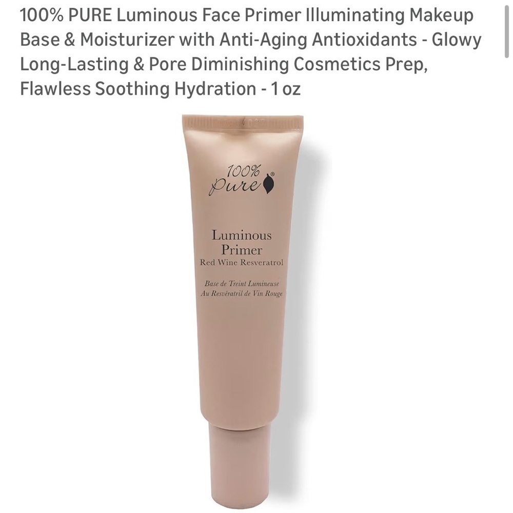 100% Pure Luminous Primer with Red Wine Resveratrol